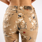 Cavalli beige stretch jeans with oriental print - XS/S