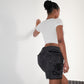 Gray denim mini skirt with "Dior" inscription - L