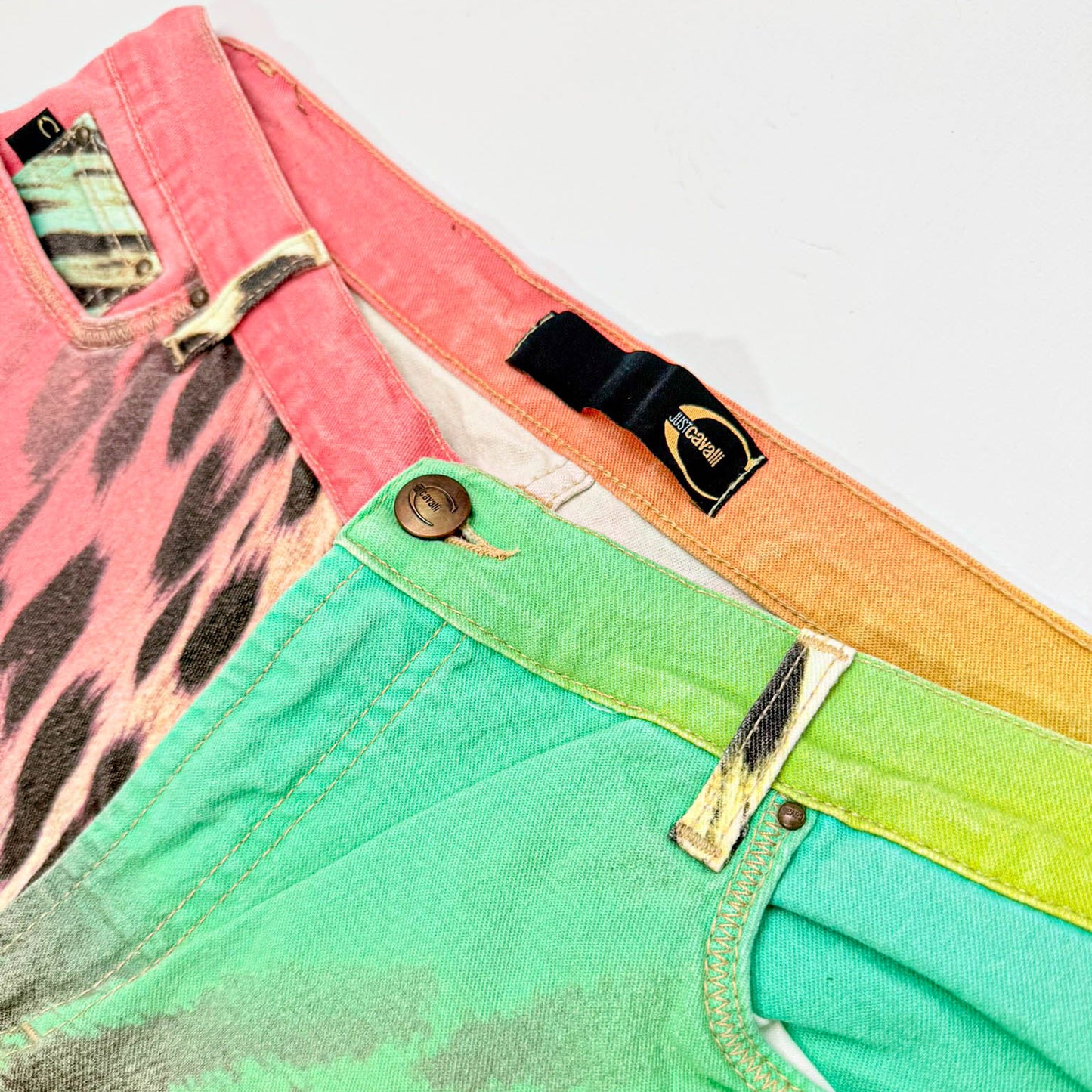 Roberto Cavalli Multicolored Leopard Print Trousers - L