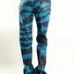 Sparkling jeans Roberto Cavalli zebra motif trompe l'oeil blue - M