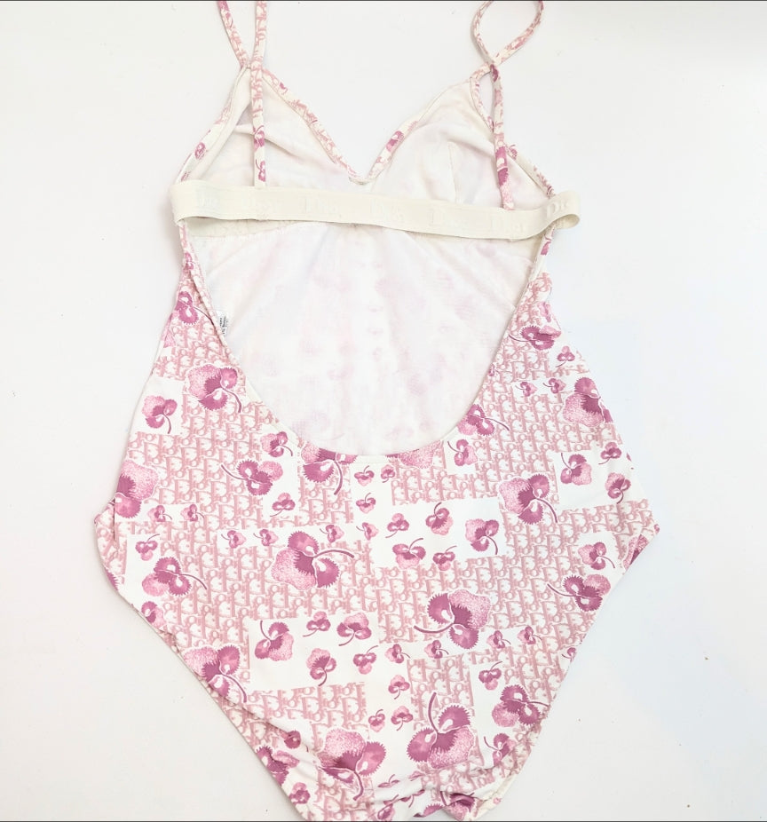 Dior by Galliano Pink Monogram Swimsuit 2005 Cherry Blossom