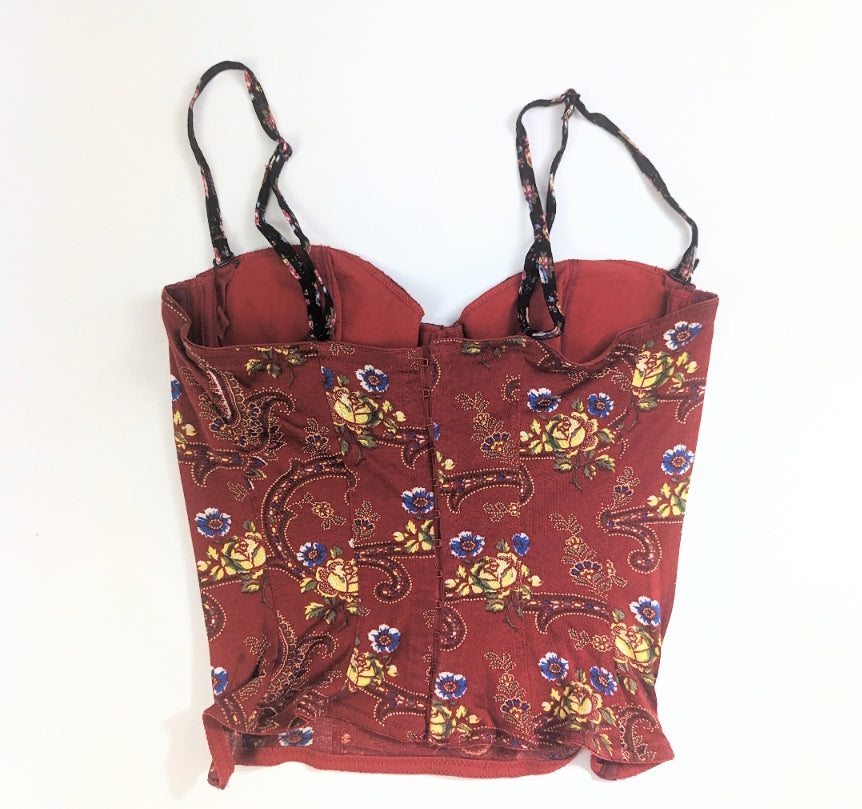 Dior bustier by Galliano floral and cashmere print - F/W 2002