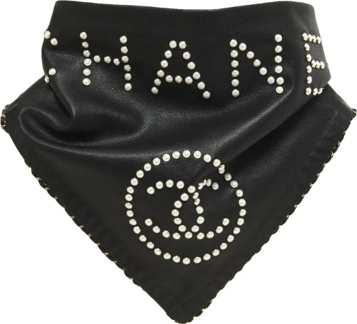 Chanel leather scarf