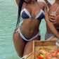 Denim-effect swimsuit with lace trim - Dior by Galliano