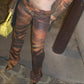 Roberto Cavalli jeans pants orange tiger print - M