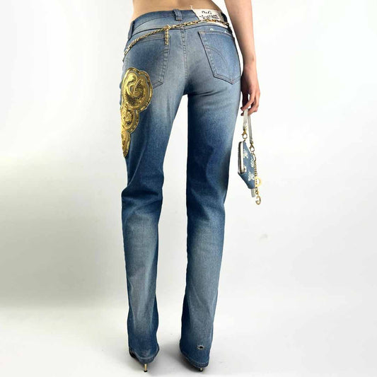 Dolce & Gabbana jeans with rhinestone initials - S