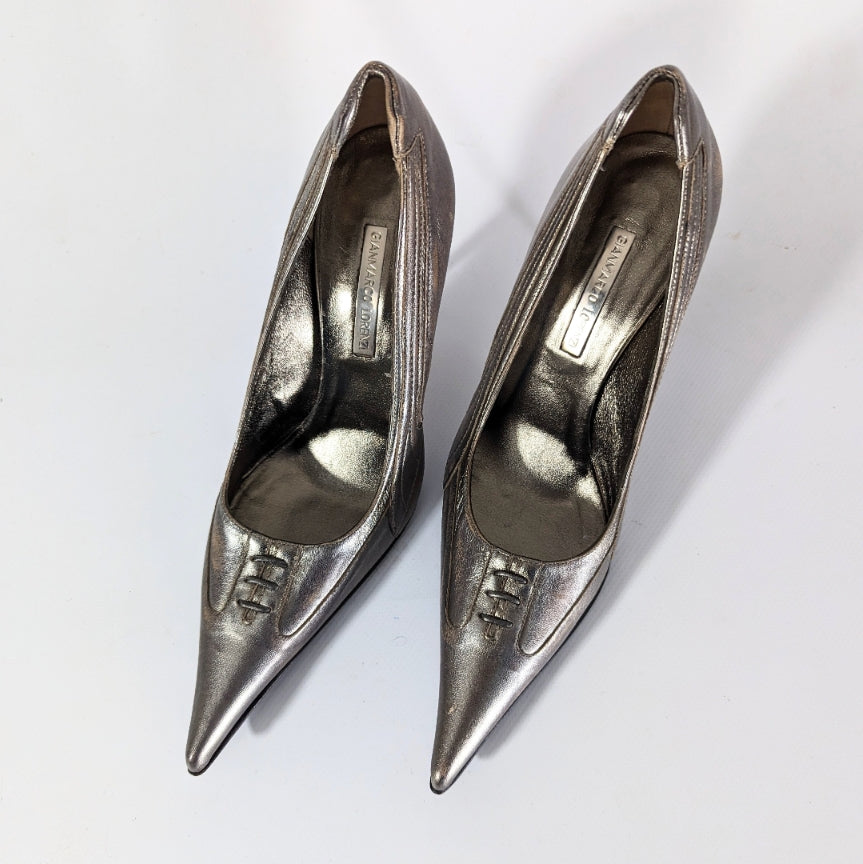 Gianmarco Lorenzi silver pump -EU37|UK4|US6