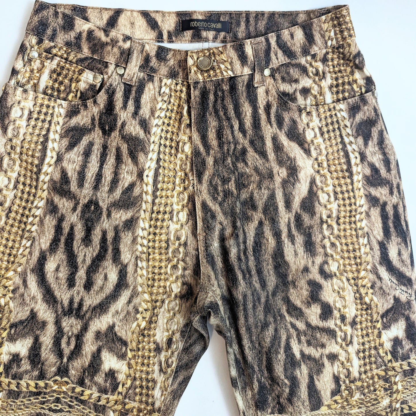 Roberto Cavalli leopard chain set - S/M