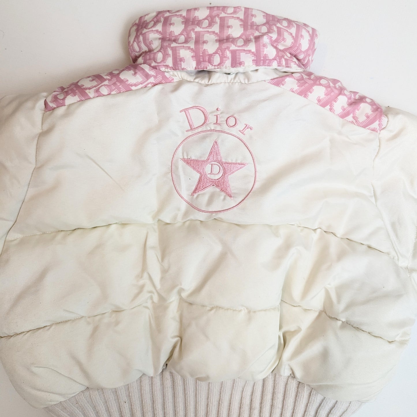 Baby Dior pink and white monogram down jacket - 2A