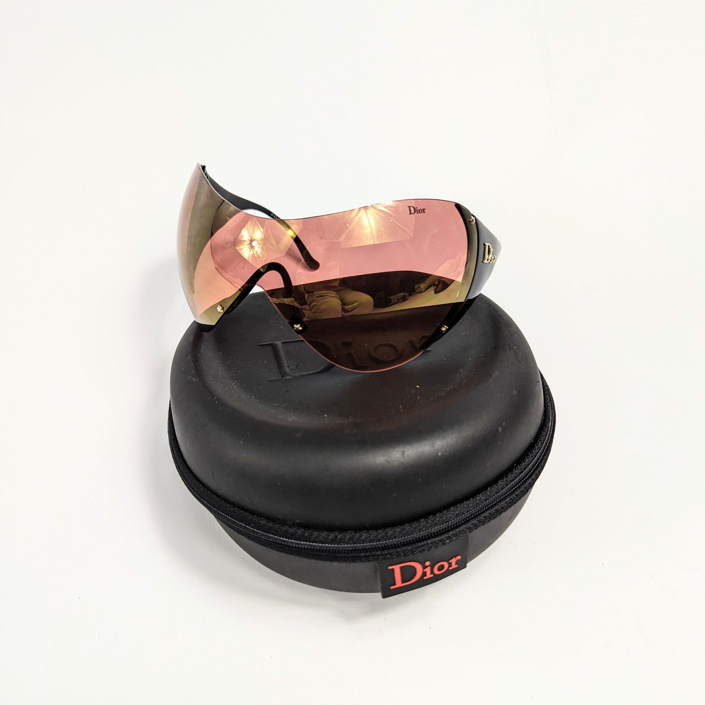 Pink and black Christian Dior SKI mask sunglasses