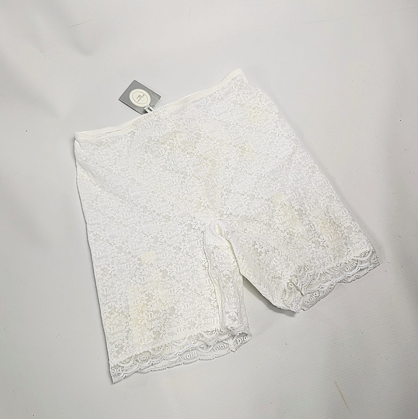 Dior white lace shorts