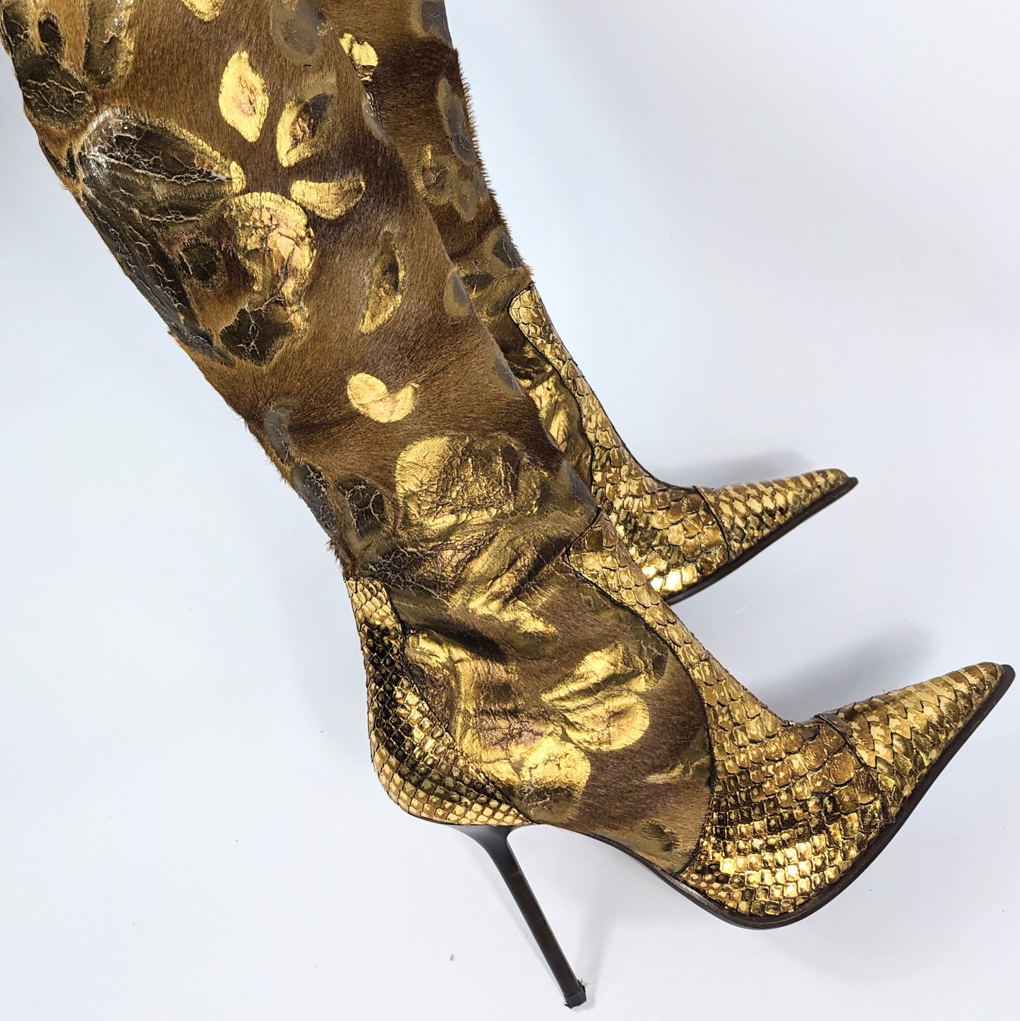 Gianmarco Lorenzi gold snake Boots - EU37|UK4|US6