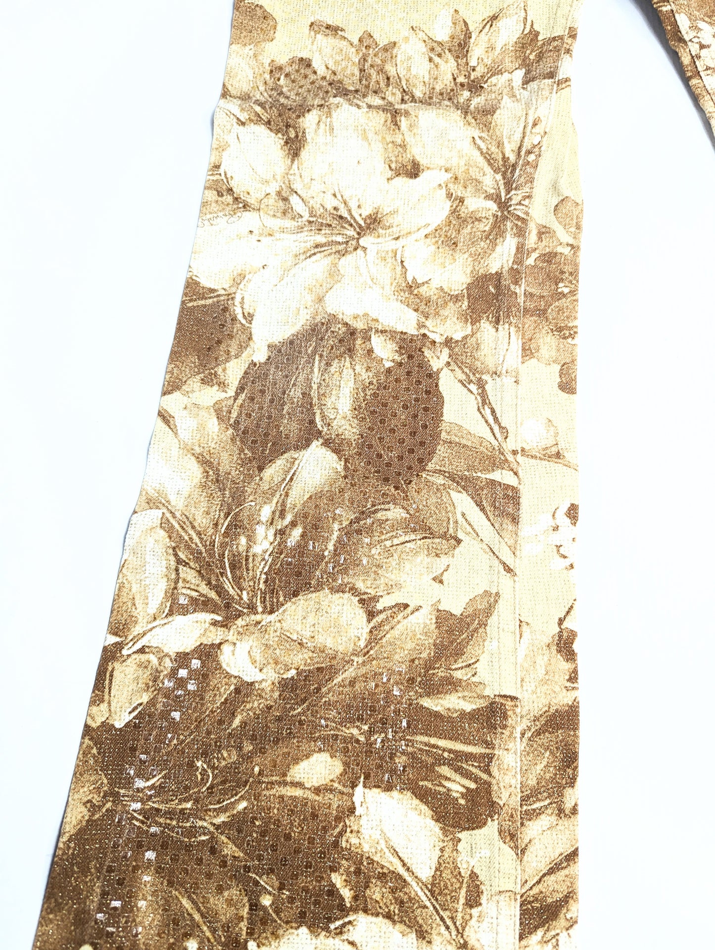 Roberto Cavalli shimmering beige floral jeans - S