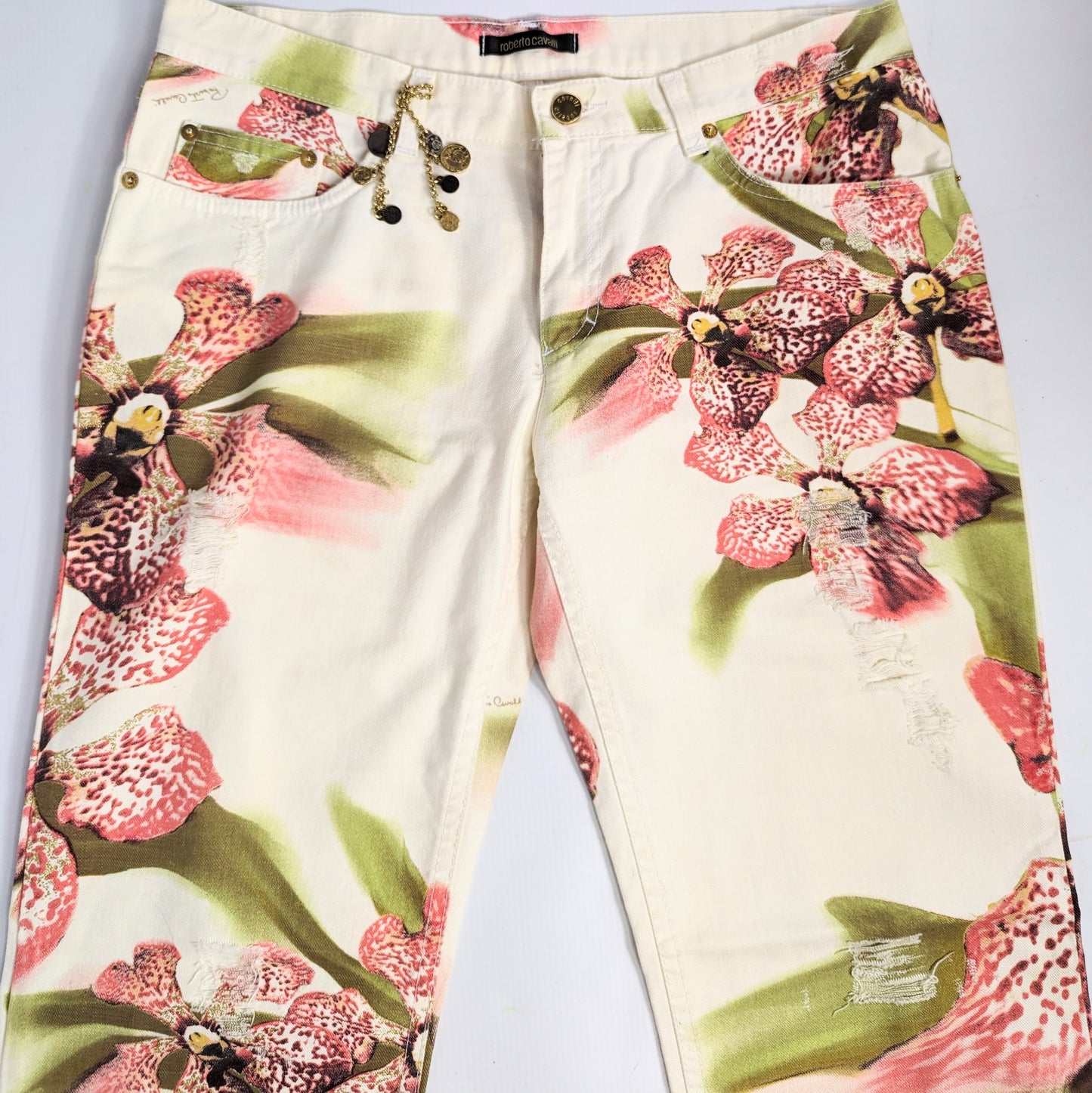 Roberto Cavalli flower jeans - L