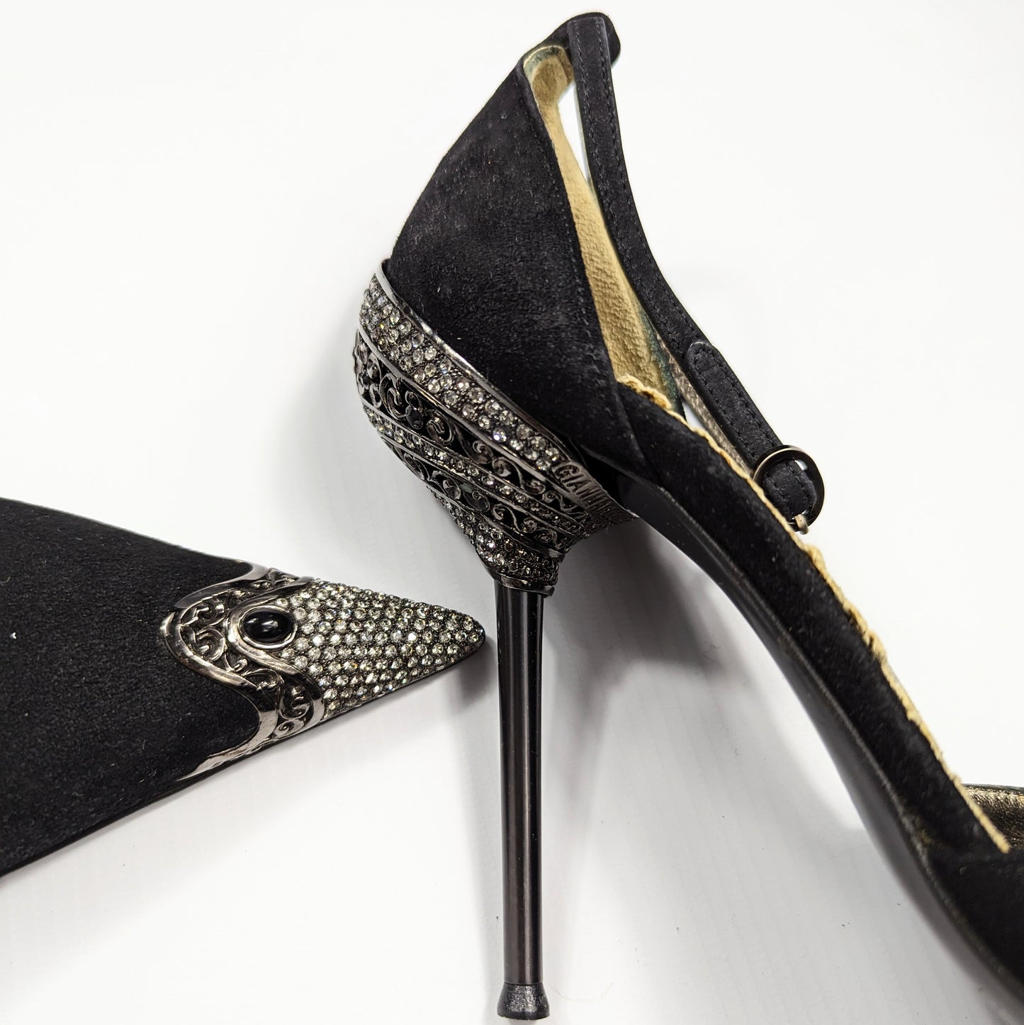 Gianmarco Lorenzi slingback adorned with Swarovski crystals - EU37|UK4|US6