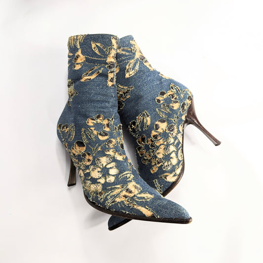 Denim ankle boots with animal print - EU40|7UK|9US