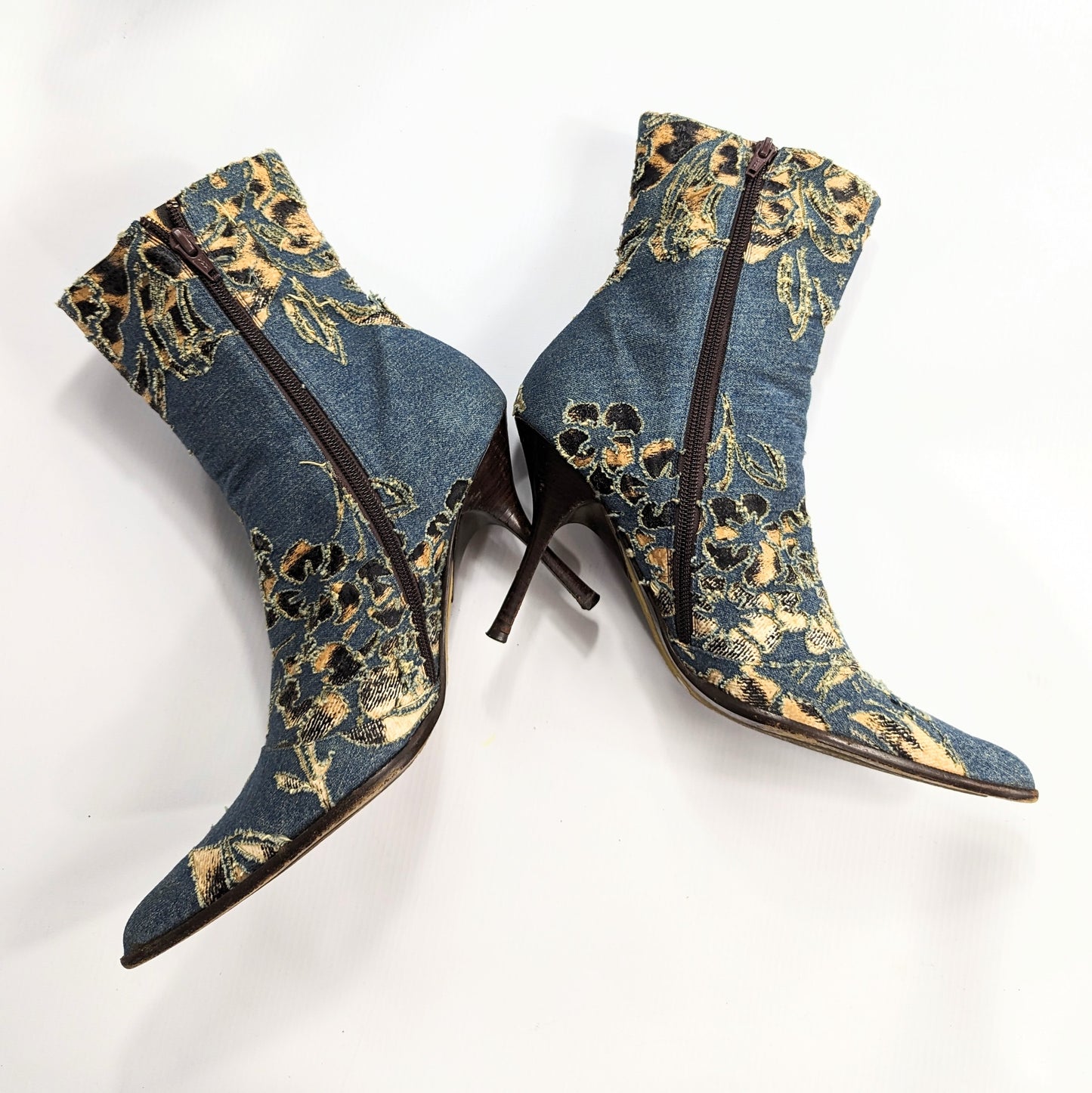 Denim ankle boots with animal print - EU40|7UK|9US