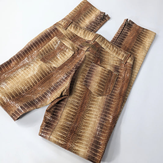 Jean-Paul Gaultier crocodile effect pants - S