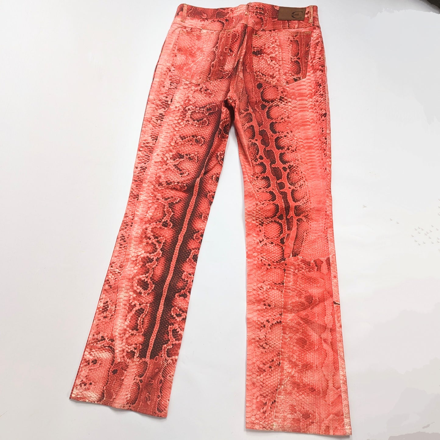 Jeans Roberto Cavalli Imprimé python rouge - M