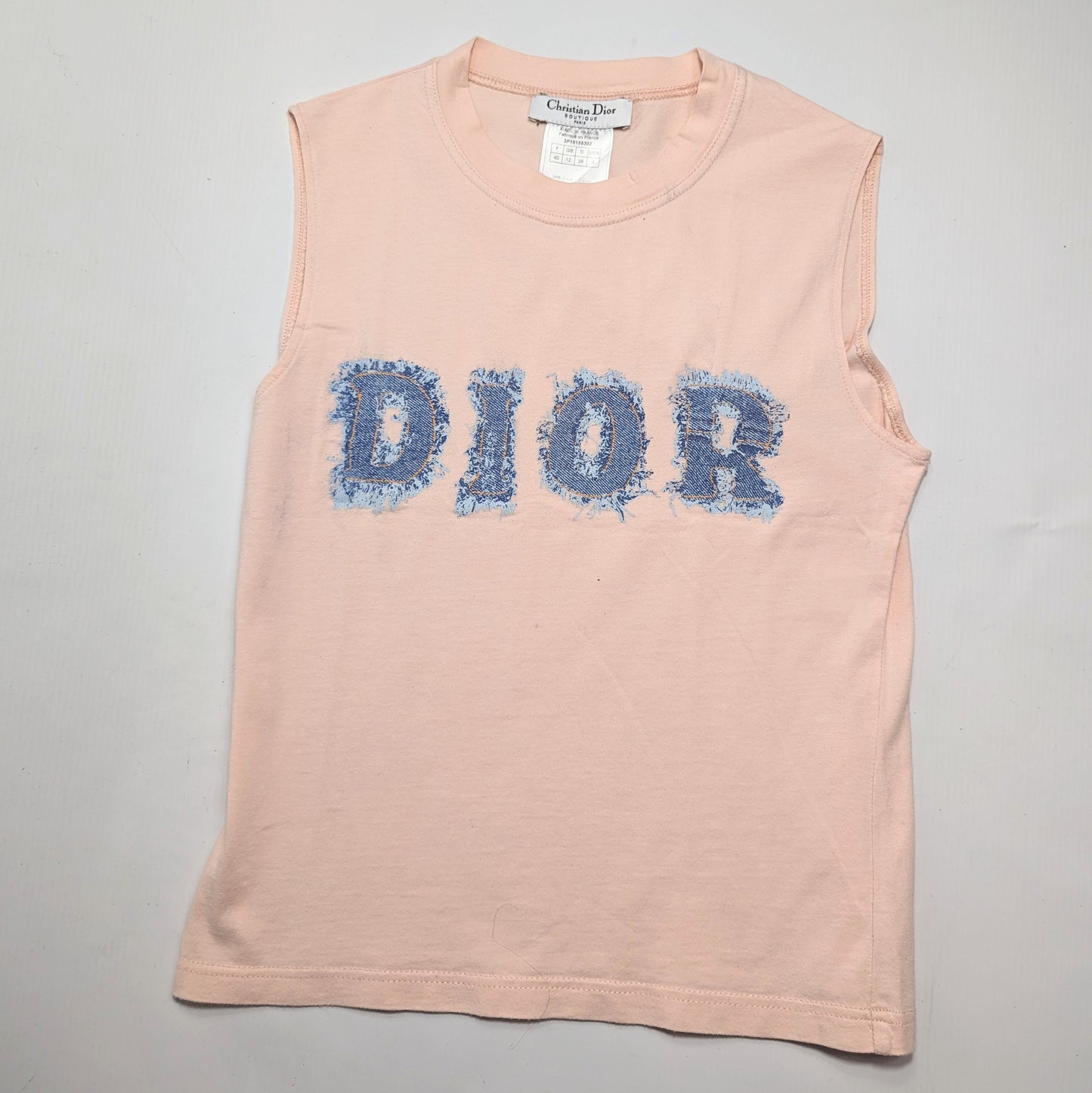 Dior by Galliano pink and denim tank top - S