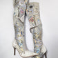 Boots El Dantes in patchwork denim -EU37|UK4|US6