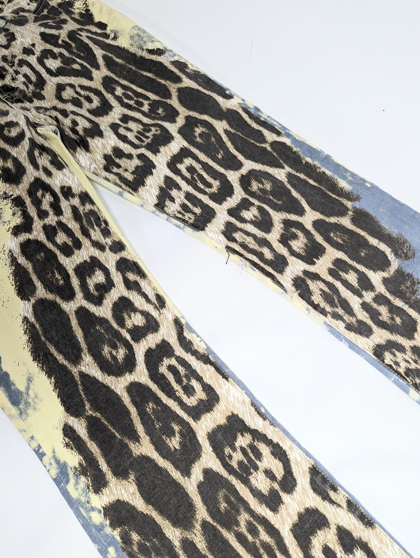 Cavalli leopard tie and dye jeans - M