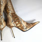 Brown and gold python boots Gianmarco Lorenzi - EU39|UK5.5|US7