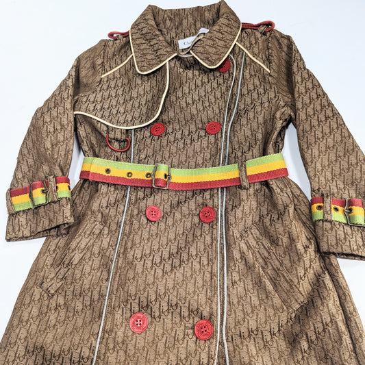 Dior By Galliano Rasta monogram trench coat - 4Y