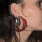 Dior earring by Galliano in burgundy leather - Bondage F/W 2003