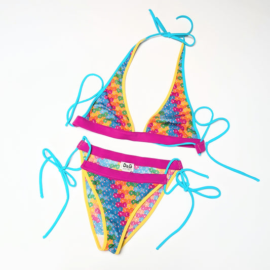 Dolce & Gabbana multi-colored monogram swimsuit