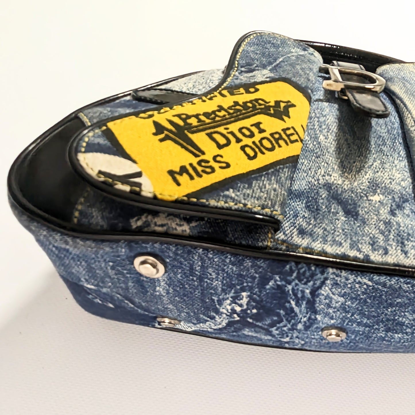 Bag Saddle Bowler Denim Dior by Galliano