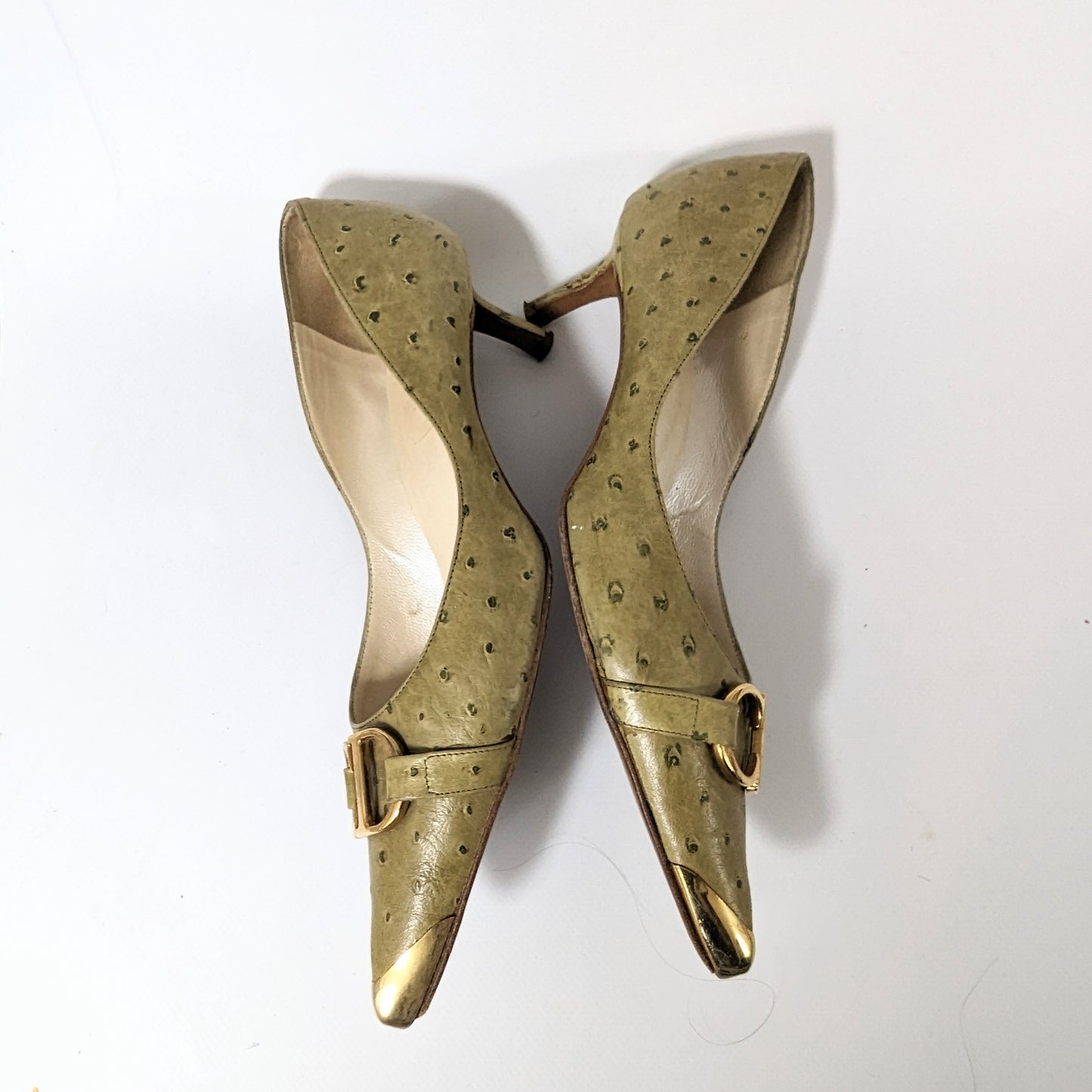 Dior pumps by Galliano green gold initial A/W 2000 - EU37|UK4|US6