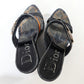 Dior denim monogram wedge mules by Galliano S/S 2006 - FR38,5|5,5UK|8,5US