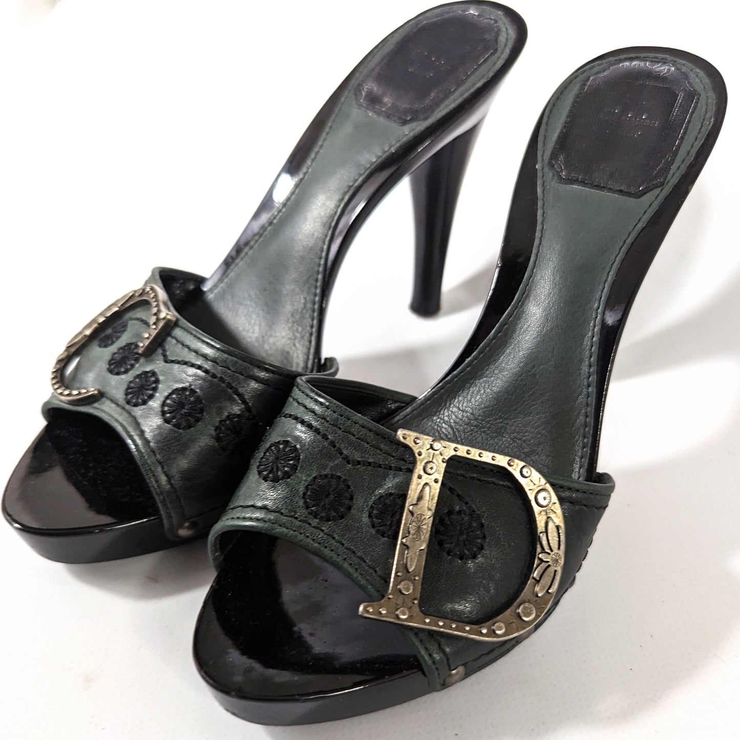 Dior mules by Galliano engraved initials - EU36|UK3,5|US5,5