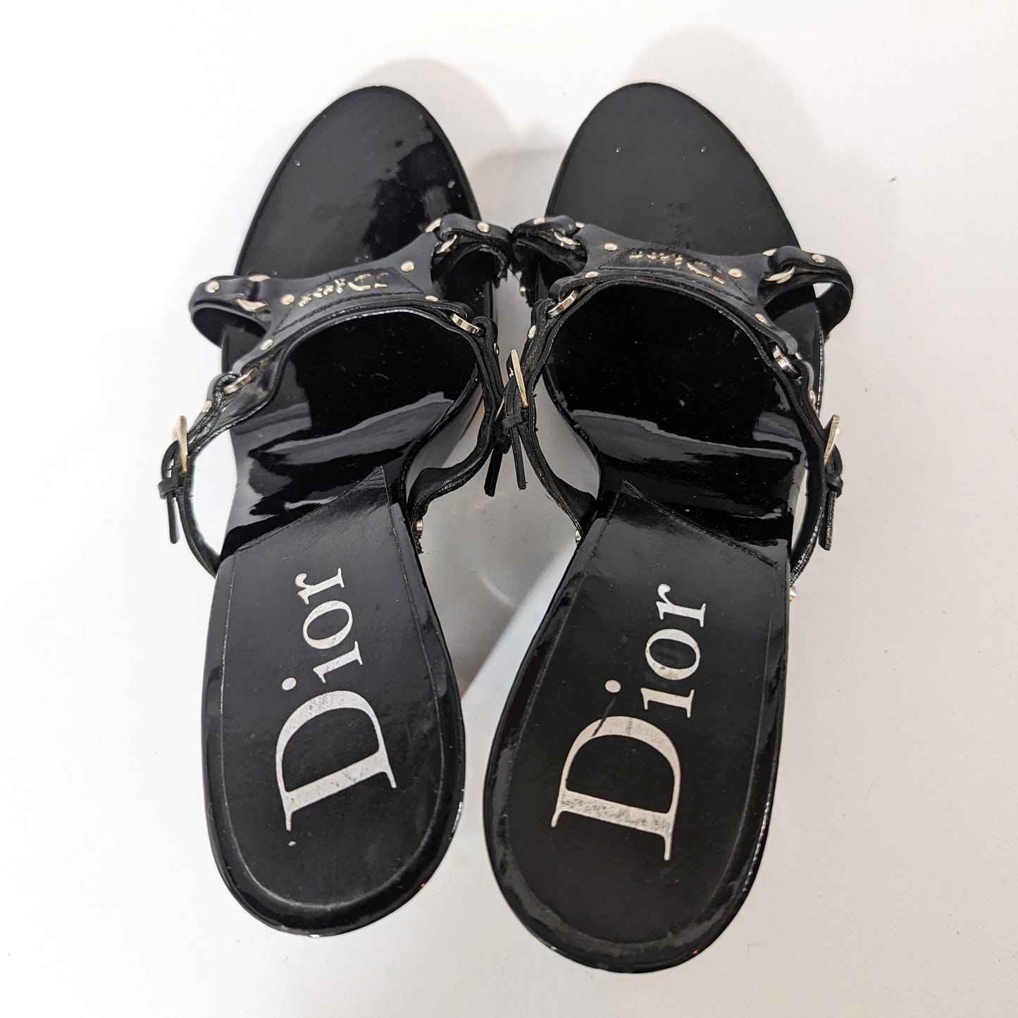 Dior wedge mules by Galliano Collection bondage F/W 2003 - EU40|7UK|9US