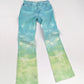 Cavalli jeans Green and blue cloud print - S