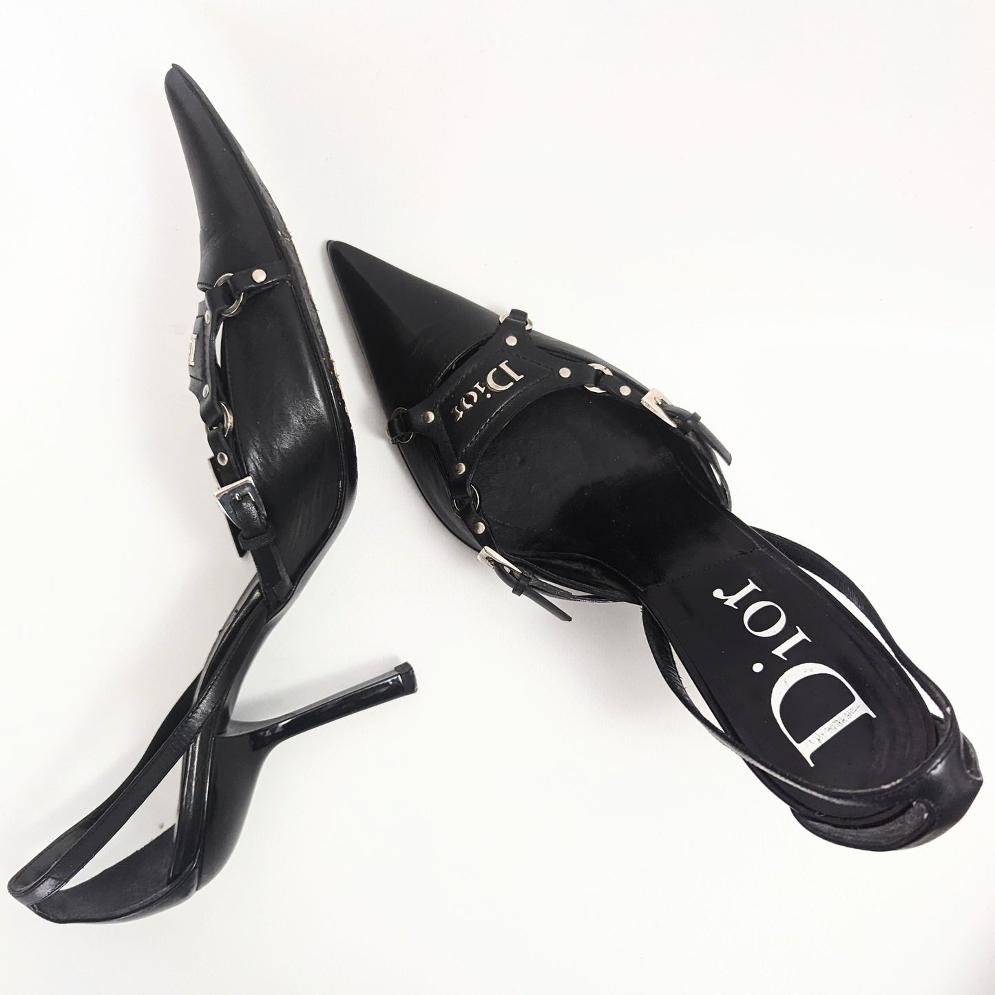 Dior slingback sandals by Galliano Collection bondage F/W 2003 - FR37.5 | UK5.5 | US7