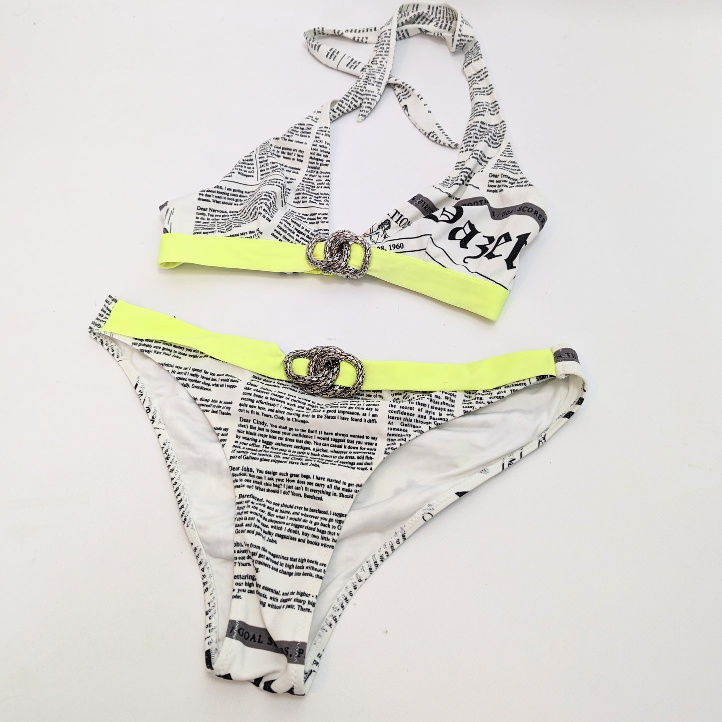 Galliano Newspaper Pattern Bikini - M/L