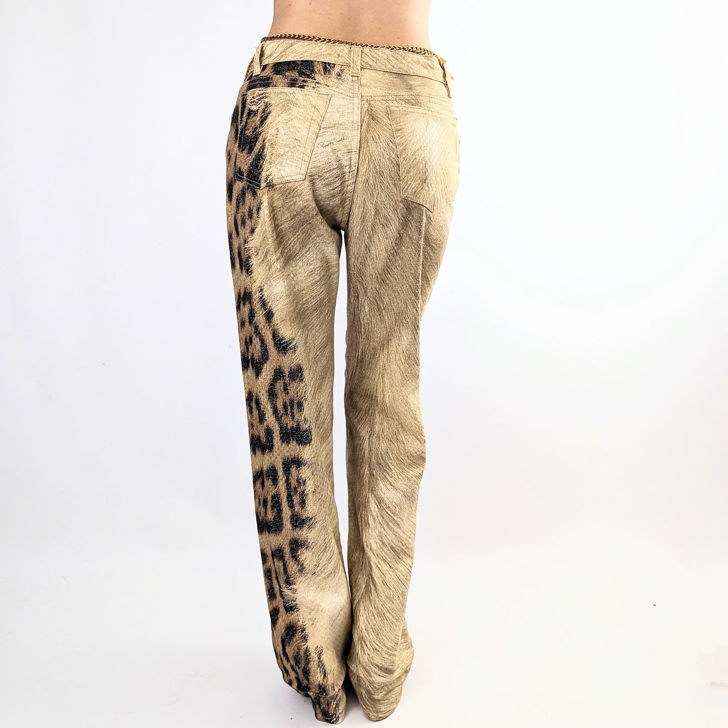 Roberto Cavalli glittering leopard jeans pants -M