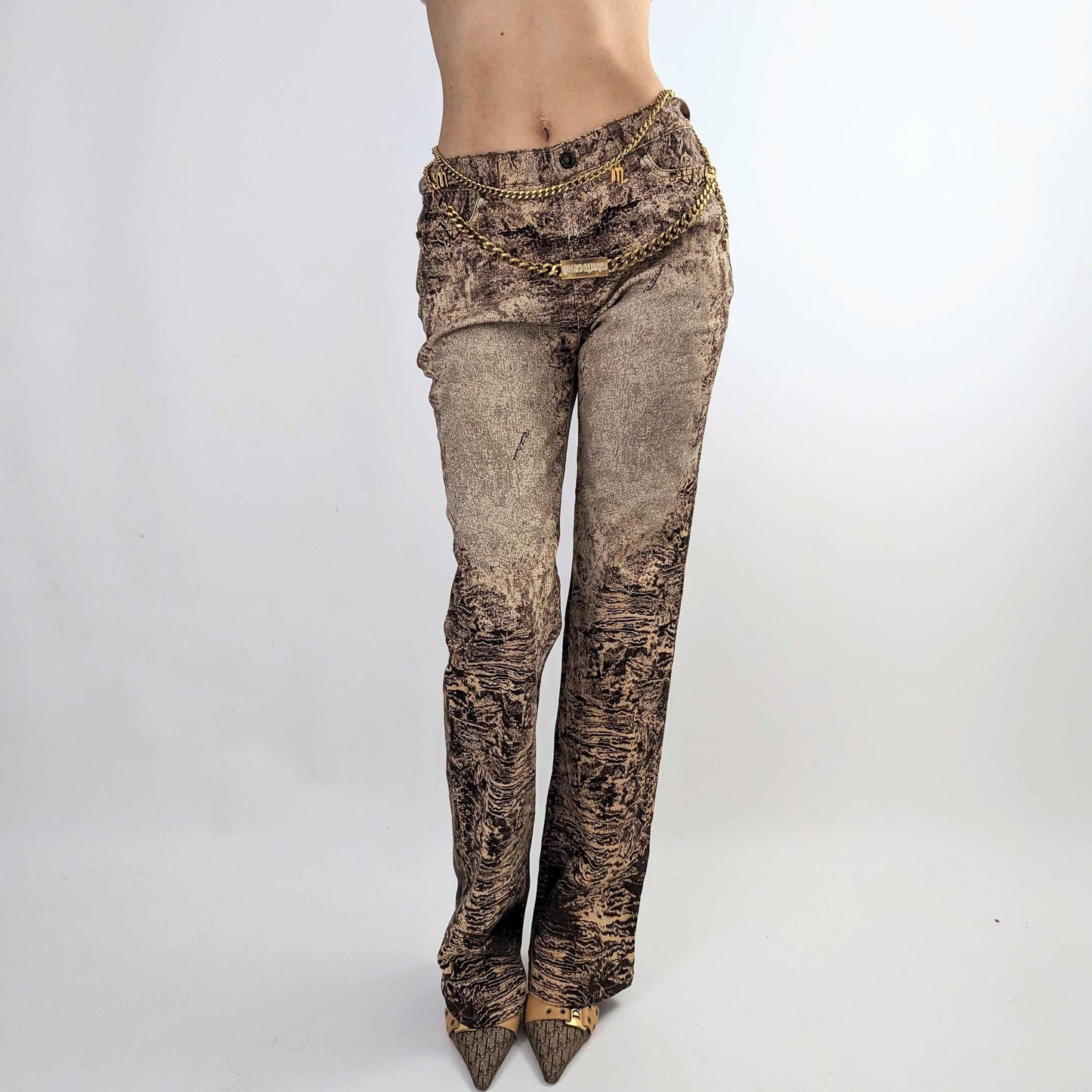 Roberto Cavalli Jeans Brown Psychedelic Print - XS