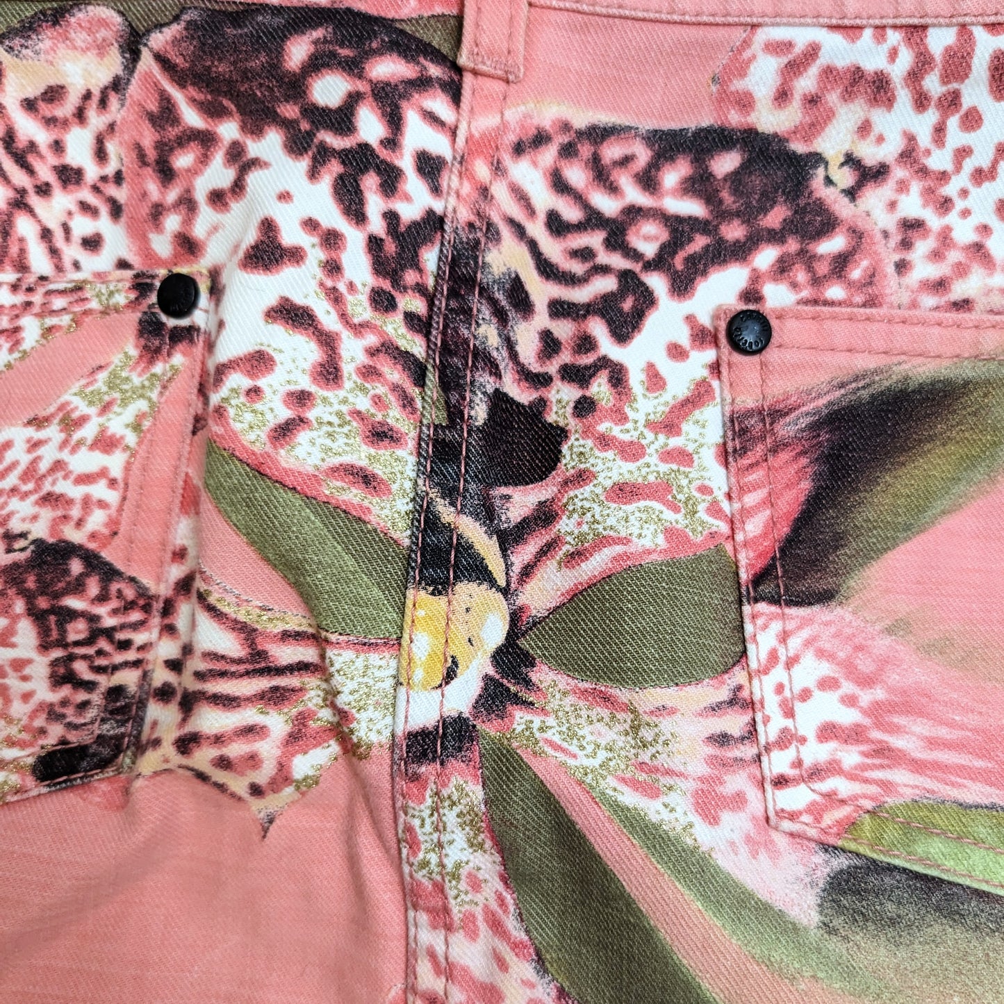 Roberto Cavalli pink flower pattern skirt - M – Al fintage