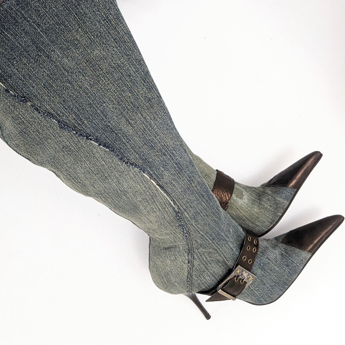 Vintage denim boots - EU37|UK4|US5.5