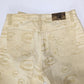 Beige stretch straight jeans decorated with Cavalli logo - S/M