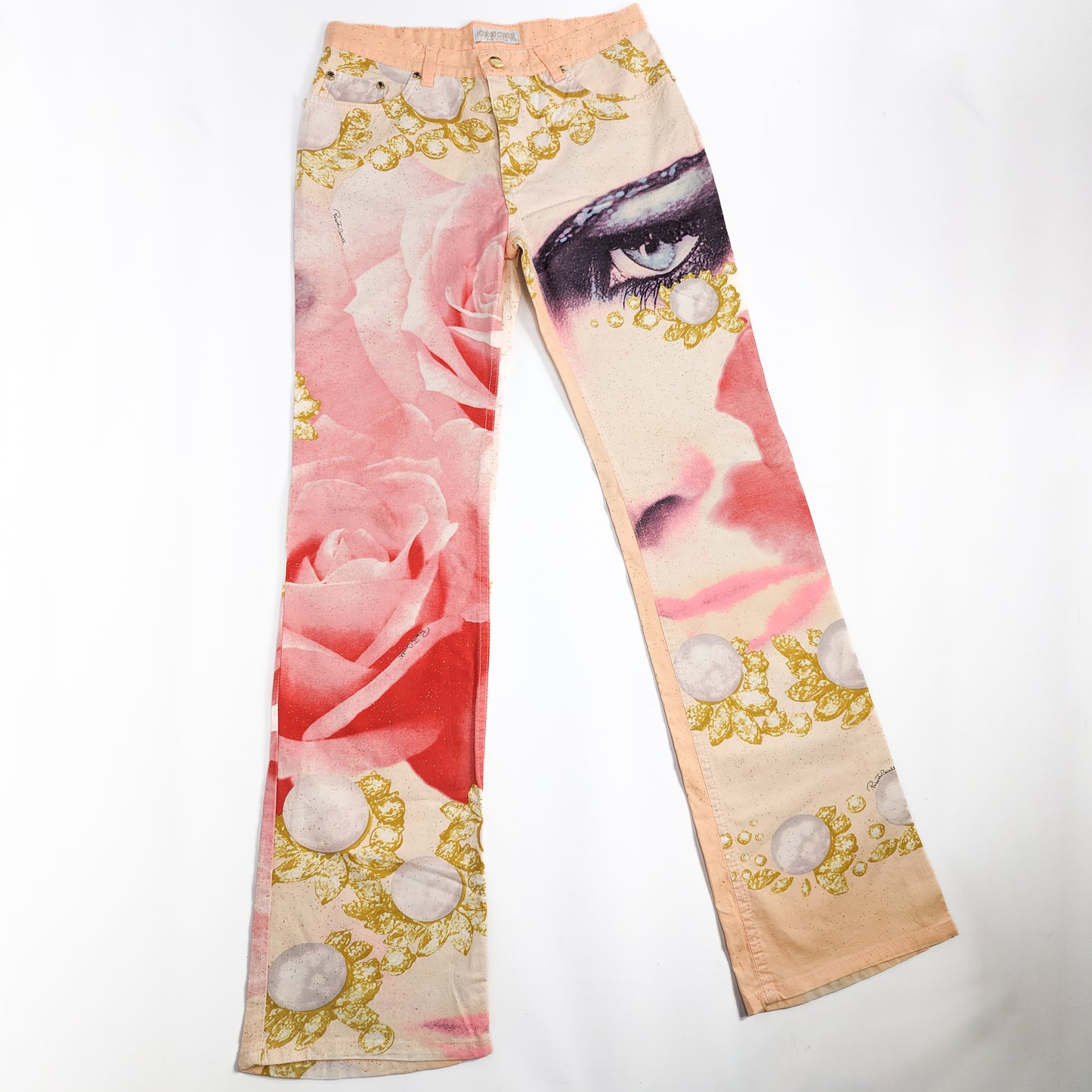 Roberto Cavalli Elizabeth Taylor face pants - S/S 2001