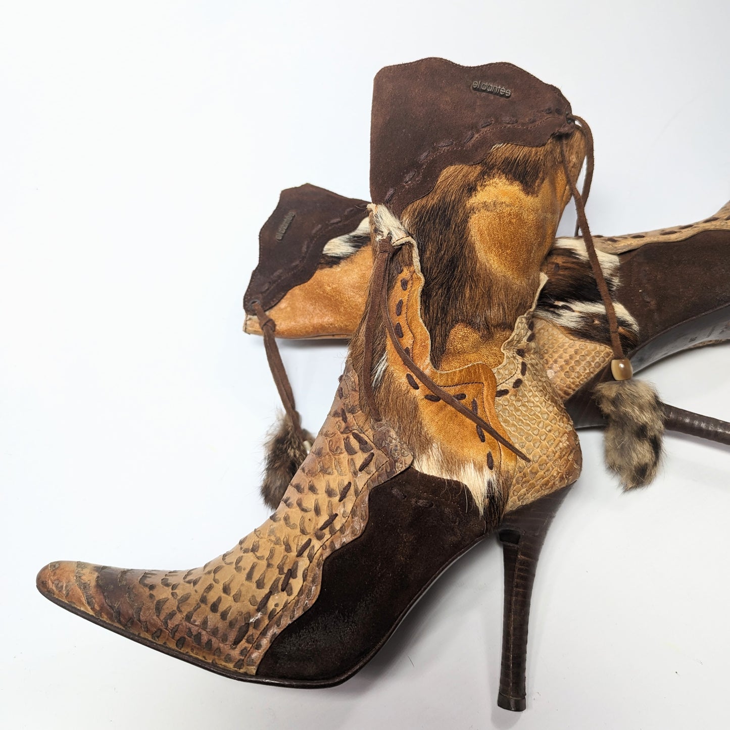 El Dantes fur and feather boots - EU38|UK5|US7