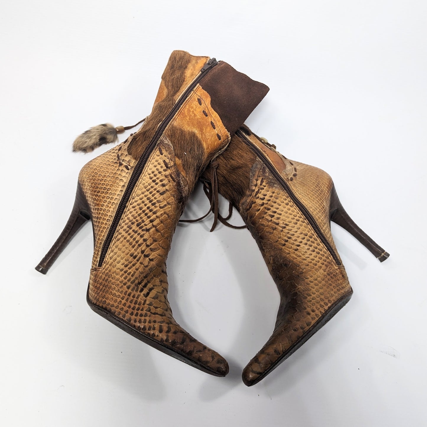 El Dantes fur and feather boots - EU38|UK5|US7