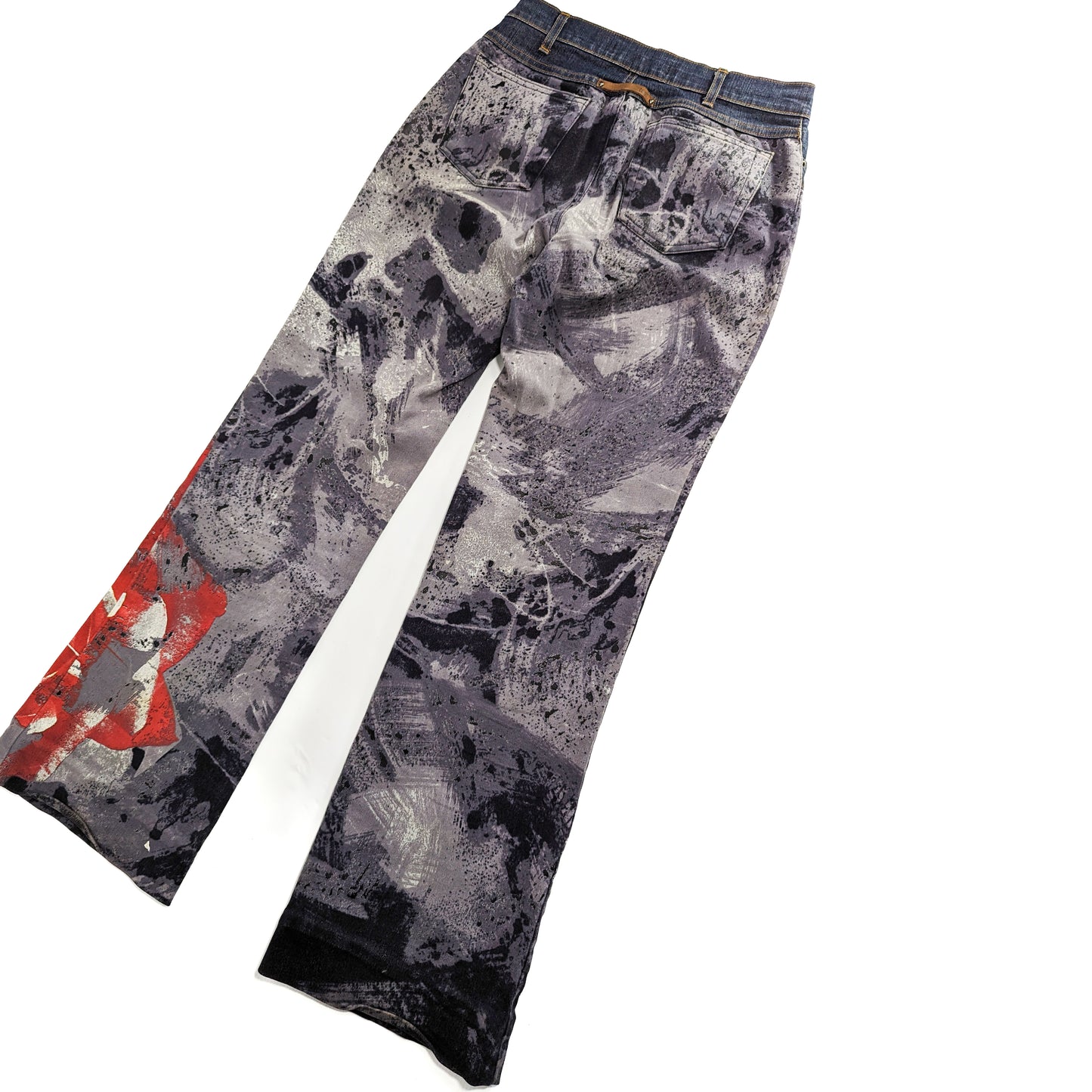 Cavalli abstract pattern and flower jeans pants - S