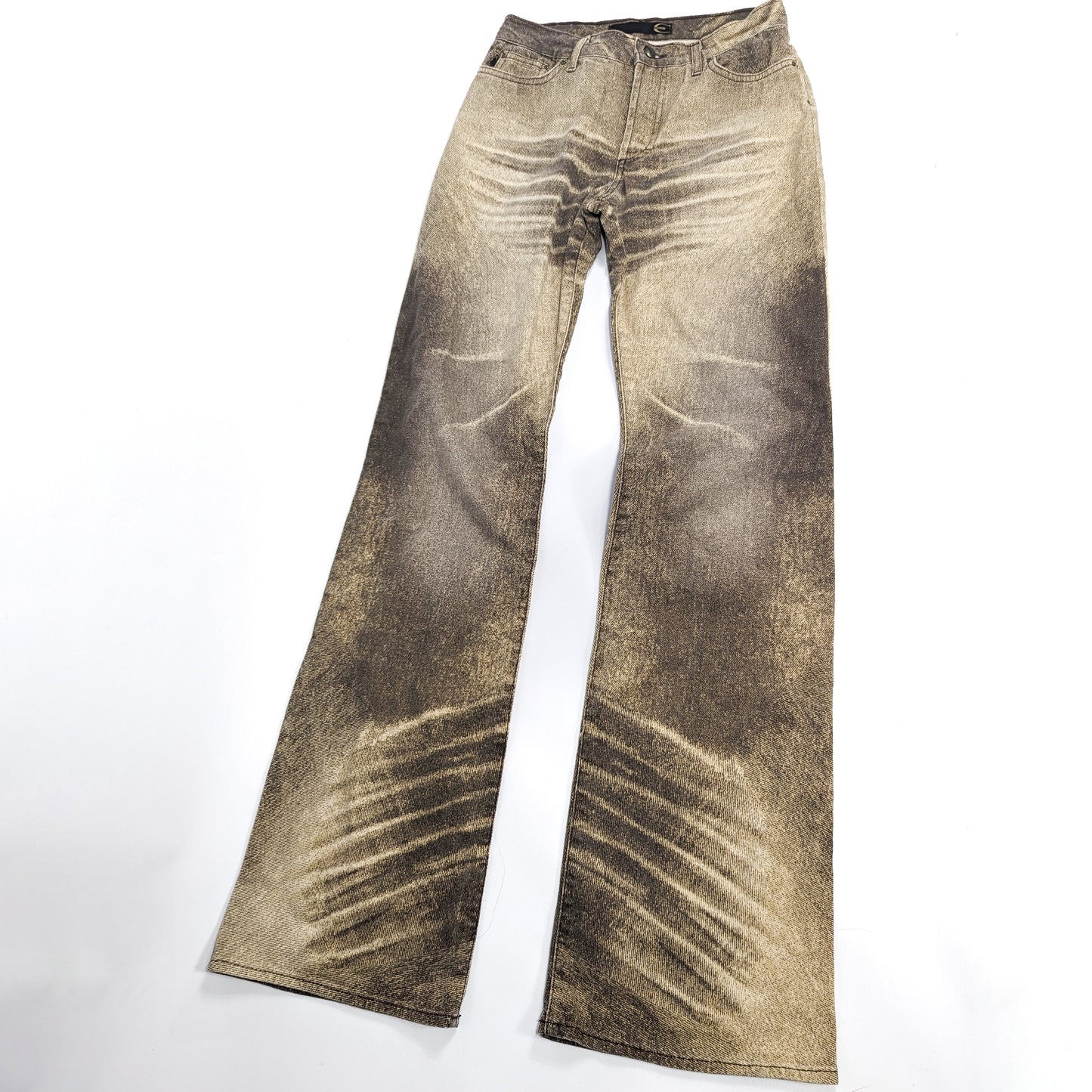 Roberto Cavalli gold khaki wash jeans - S