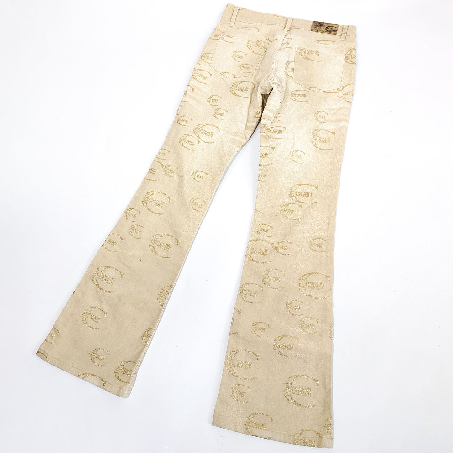 Cavalli beige logo jeans - S