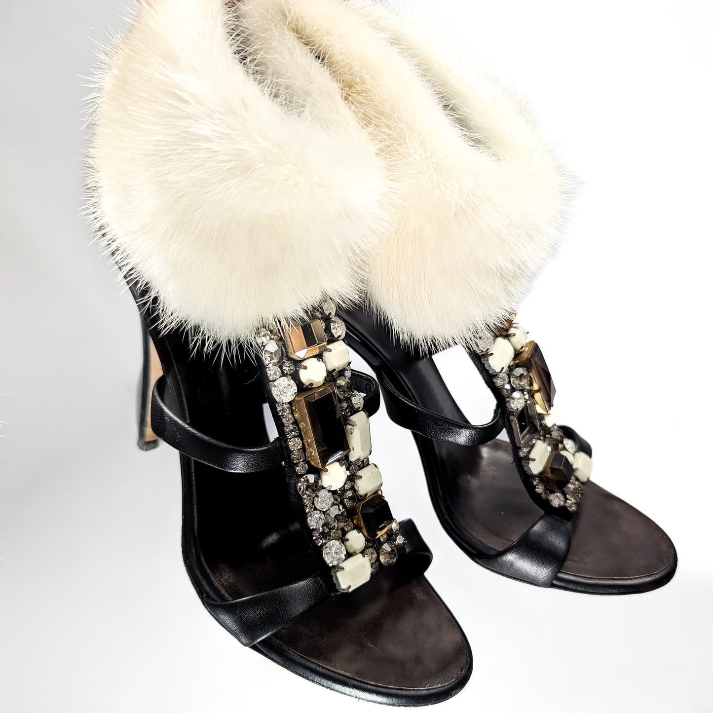 Giuseppe Zanotti fur sandals - EU37.5|UK4.5|US6.5